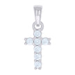 925 Sterling Silver Mens Cubic-Zirconia Cross Religious Charm Pendant
