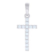925 Sterling Silver Mens Cubic-Zirconia Cross Religious Charm Pendant