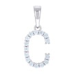 925 Sterling Silver Unisex Cubic-Zirconia Initial C Alphabet Charm Pendant