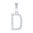 925 Sterling Silver Unisex Cubic-Zirconia Initial D Alphabet Charm Pendant