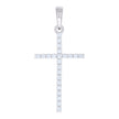 925 Sterling Silver Womens 0.72ct Moissanite Cross Religious Charm Pendant