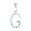 925 Sterling Silver Unisex Cubic-Zirconia Initial G Alphabet Charm Pendant