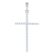 925 Sterling Silver Mens 0.91ct Moissanite Cross Religious Charm Pendant