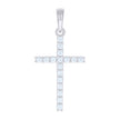 925 Sterling Silver Mens Cubic-Zirconia Cross Religious Charm Pendant