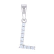 925 Sterling Silver Unisex Cubic-Zirconia Initial L Alphabet Charm Pendant