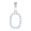 925 Sterling Silver Unisex Cubic-Zirconia Initial O Alphabet Charm Pendant