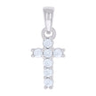 925 Sterling Silver Womens 0.42ct Moissanite Cross Religious Charm Pendant