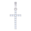 925 Sterling Silver Womens 0.78ct Moissanite Cross Religious Charm Pendant
