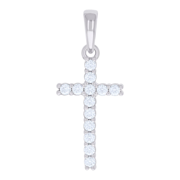 925 Sterling Silver Womens 0.78ct Moissanite Cross Religious Charm Pendant