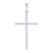 925 Sterling Silver Mens Cubic-Zirconia Cross Religious Charm Pendant