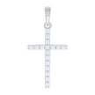 925 Sterling Silver Womens 1.02ct Moissanite Cross Religious Charm Pendant