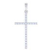 925 Sterling Silver Mens 1.38ct Moissanite Cross Religious Charm Pendant