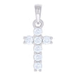 925 Sterling Silver Womens 0.74ct Moissanite Cross Religious Charm Pendant