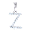 925 Sterling Silver Unisex Cubic-Zirconia Initial Z Alphabet Charm Pendant