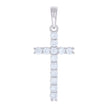 925 Sterling Silver Womens 1.37ct Moissanite Cross Religious Charm Pendant