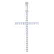 925 Sterling Silver Mens Cubic-Zirconia Cross Religious Charm Pendant