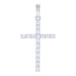 925 Sterling Silver Womens 1.79ct Moissanite Cross Religious Charm Pendant