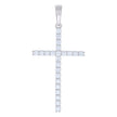 925 Sterling Silver Mens 2.42ct Moissanite Cross Religious Charm Pendant