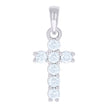 925 Sterling Silver Mens Cubic-Zirconia Cross Religious Charm Pendant