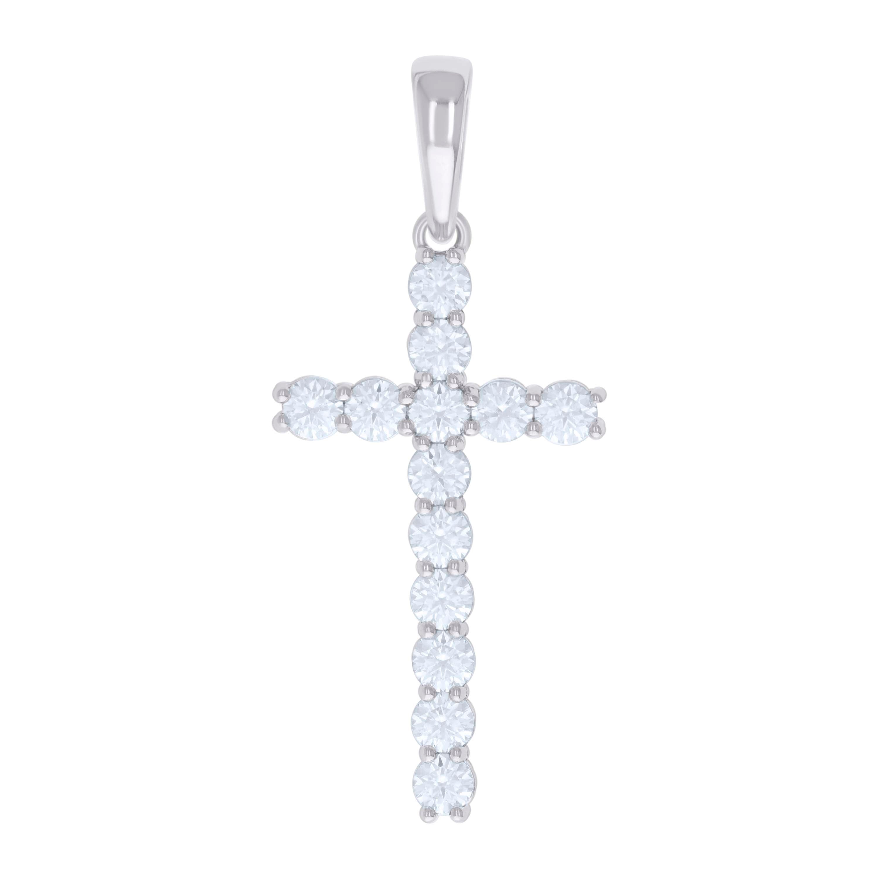 925 Sterling Silver Mens 4.10ct Moissanite Cross Religious Charm Pendant