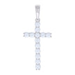 925 Sterling Silver Mens 4.10ct Moissanite Cross Religious Charm Pendant