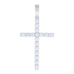 925 Sterling Silver Mens 5.36ct Moissanite Cross Religious Charm Pendant