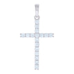 925 Sterling Silver Mens Cubic-Zirconia Cross Religious Charm Pendant