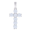 925 Sterling Silver Unisex 3.68ct Moissanite Cross Religious Charm Pendant