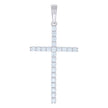 925 Sterling Silver Mens Cubic-Zirconia Cross Religious Charm Pendant