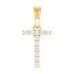 925 Sterling Silver Yellow-tone Unisex Cubic-Zirconia Initial T Alphabet Charm Pendant