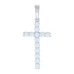 925 Sterling Silver Mens Cubic-Zirconia Cross Religious Charm Pendant