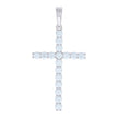 925 Sterling Silver Mens Cubic-Zirconia Cross Religious Charm Pendant