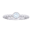 925 Sterling Silver Womens Cubic-Zirconia Beaded Fashion Ring Size 8 - SLV-133125