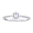 925 Sterling Silver Womens Cubic-Zirconia Flower Engagement Ring Size 9 - SLV-133168