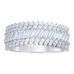 925 Sterling Silver Womens Baguette Round Cubic-Zirconia Fashion Ring Size 6 - SLV-133196