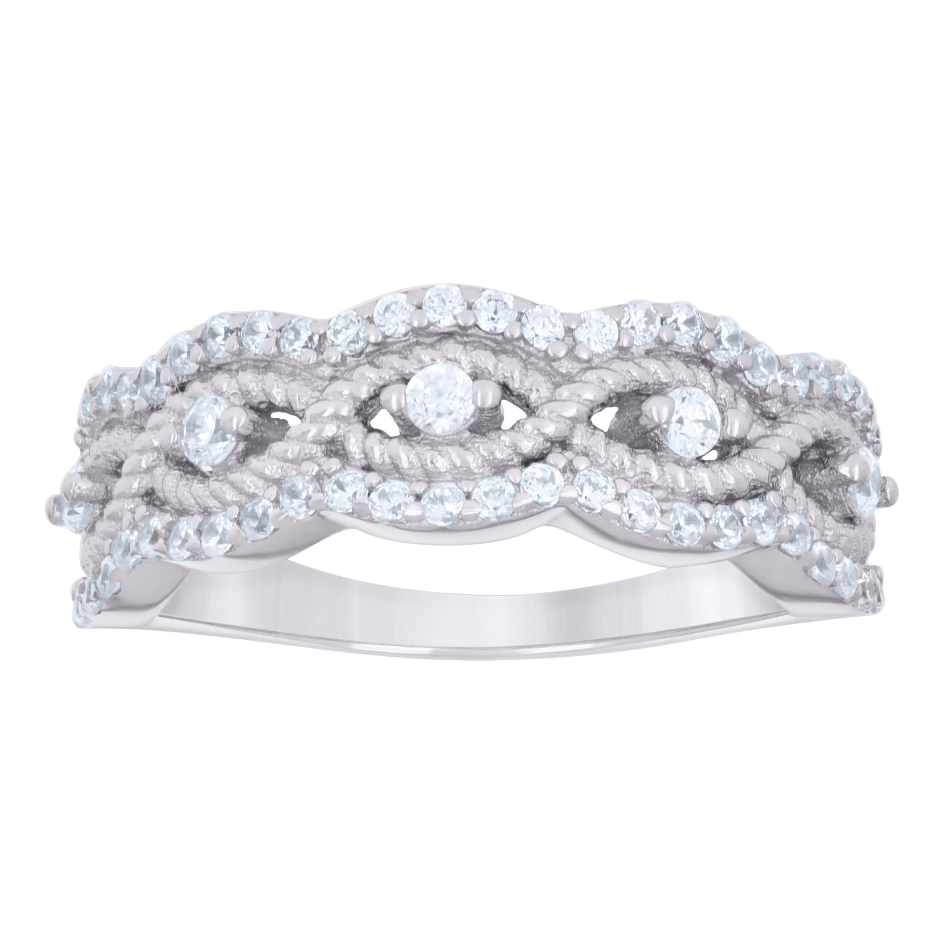 925 Sterling Silver Womens Cubic-Zirconia Fashion Ring Size 9 - SLV-133205