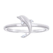 925 Sterling Silver Womens Cubic-Zirconia Dolphin Ocean Life Ring Size 9 - SLV-133217