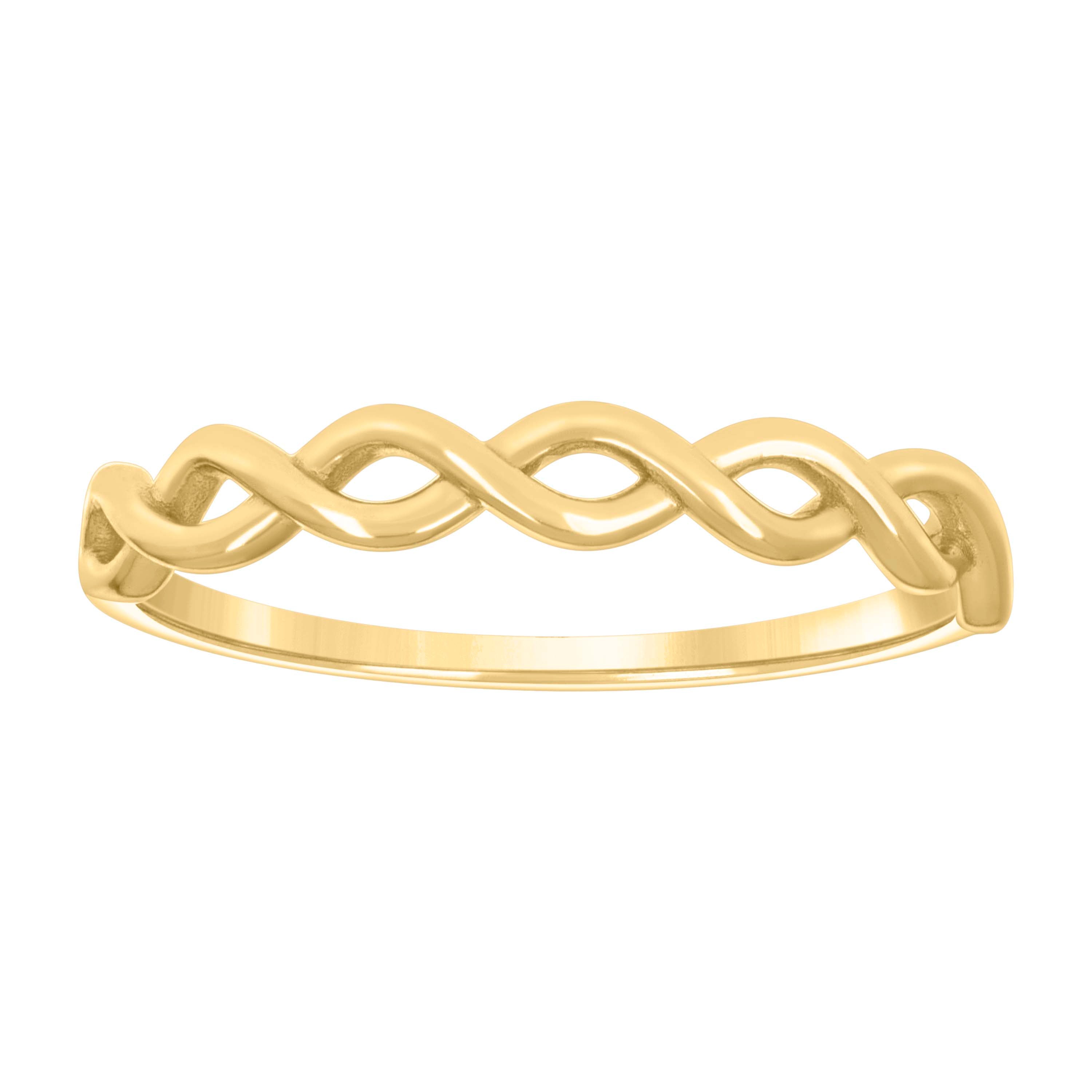 925 Sterling Silver Yellow-tone Womens Infinity Love Ring Size 7 - SLV-133227