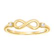 925 Sterling Silver Yellow-tone Womens Cubic-Zirconia Infinity Love Ring Size 9 - SLV-133241