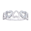 925 Sterling Silver Womens Cubic-Zirconia Alternating Heart Ring Size 7 - SLV-133245