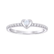 925 Sterling Silver Womens Cubic-Zirconia Heart Ring Size 7 - SLV-133257