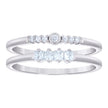 925 Sterling Silver Womens Princess-cut Round Cubic-Zirconia Duo Ring Set Size 5
