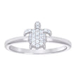 925 Sterling Silver Womens Cubic-Zirconia Turtle Ocean Life Ring Size 9 - SLV-133289