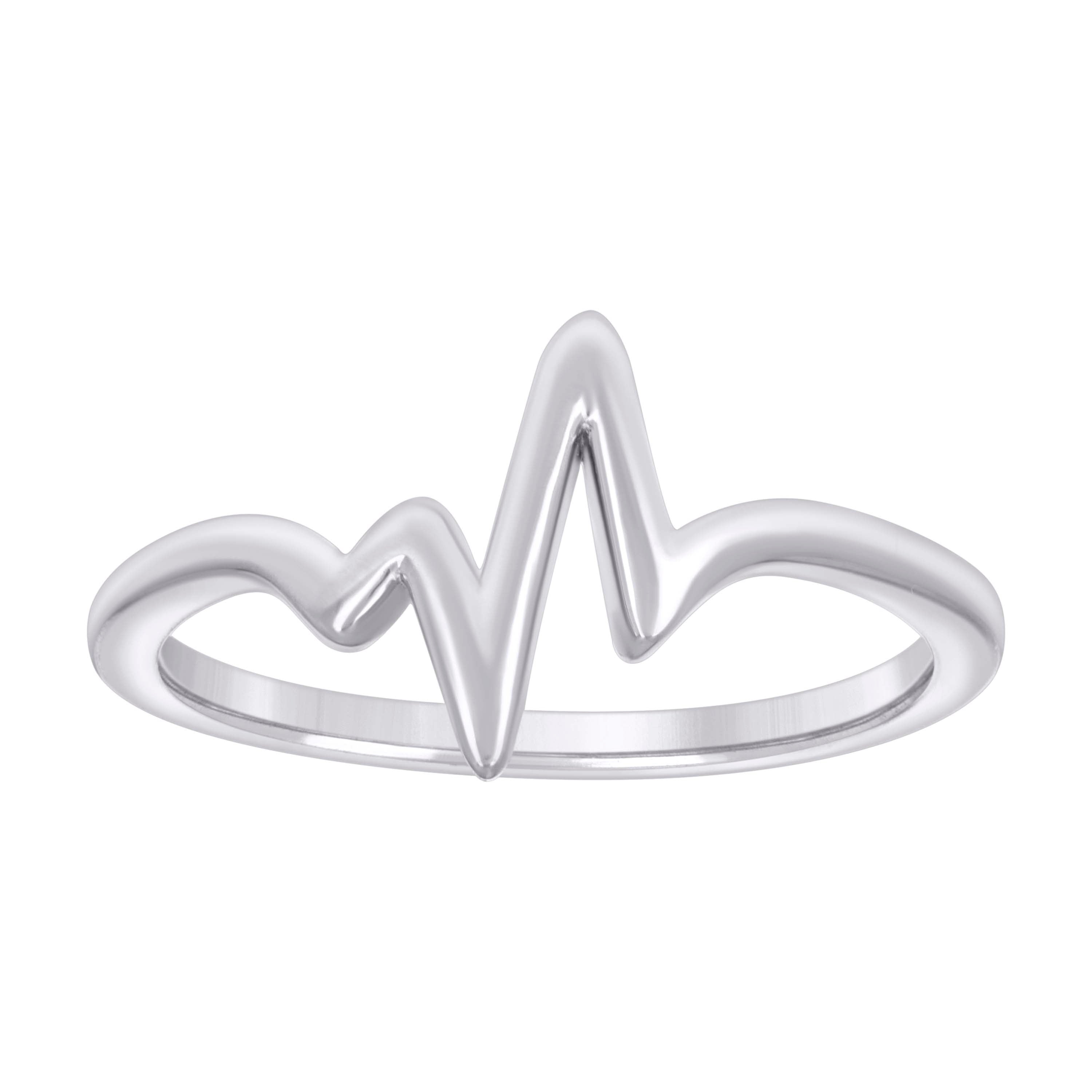 925 Sterling Silver Womens Heartbeats Ring Size 9 - SLV-133313
