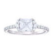 925 Sterling Silver Womens Princess-Cut Round Cubic-Zirconia Engagement Ring Size 9 - SLV-133331