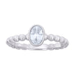 925 Sterling Silver Womens Oval Cubic-Zirconia Oval Beaded Fashion Ring Size 5