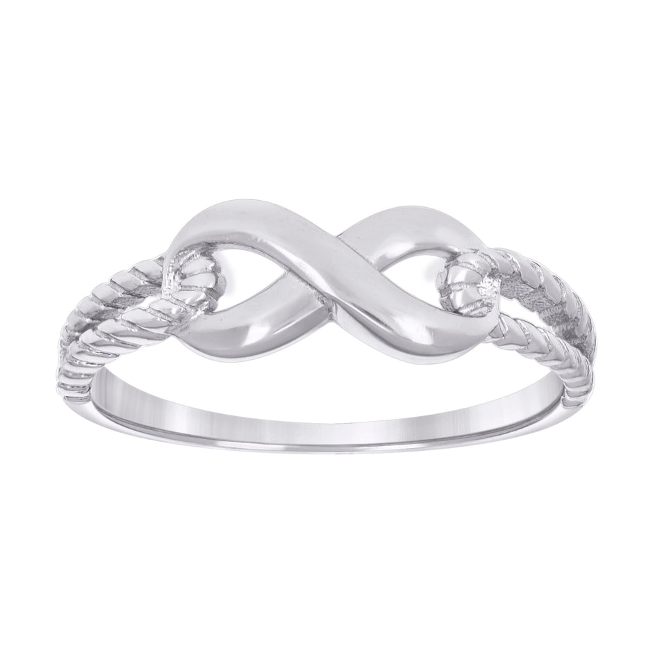 925 Sterling Silver Womens Infinity Love Ring Size 6 - SLV-133352