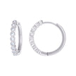 925 Sterling Silver Womens Cubic-Zirconia Fashion Hoop Earrings 