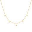 925 Sterling Silver Yellow-tone Womens Princess-Cut Round Cubic-Zirconia Station Charm Necklace 