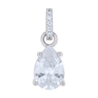 925 Sterling Silver Womens Pear Round Cubic-Zirconia Tear Drop Fashion Charm Pendant